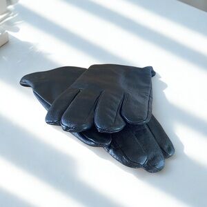 Dockers Men's Classic Black Leather Fleece Lined Driving Gloves Sz XL EUC